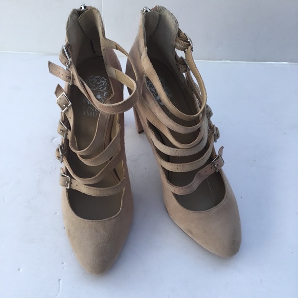 Suede Beige Vincent Camuto Shoes 8 - Picture 4 of 6